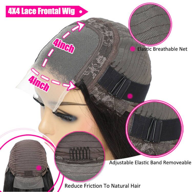 Glueless 4x4 Transparent Lace Closure Body Wave Wigs 100% Human Hair - Superlovehair